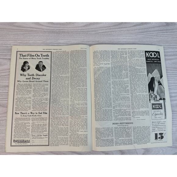 Vtg The Saturday Evening Post Aug 12 1933 W.T. Benda Cover Art Booth Tarkington - Picture 4 of 6